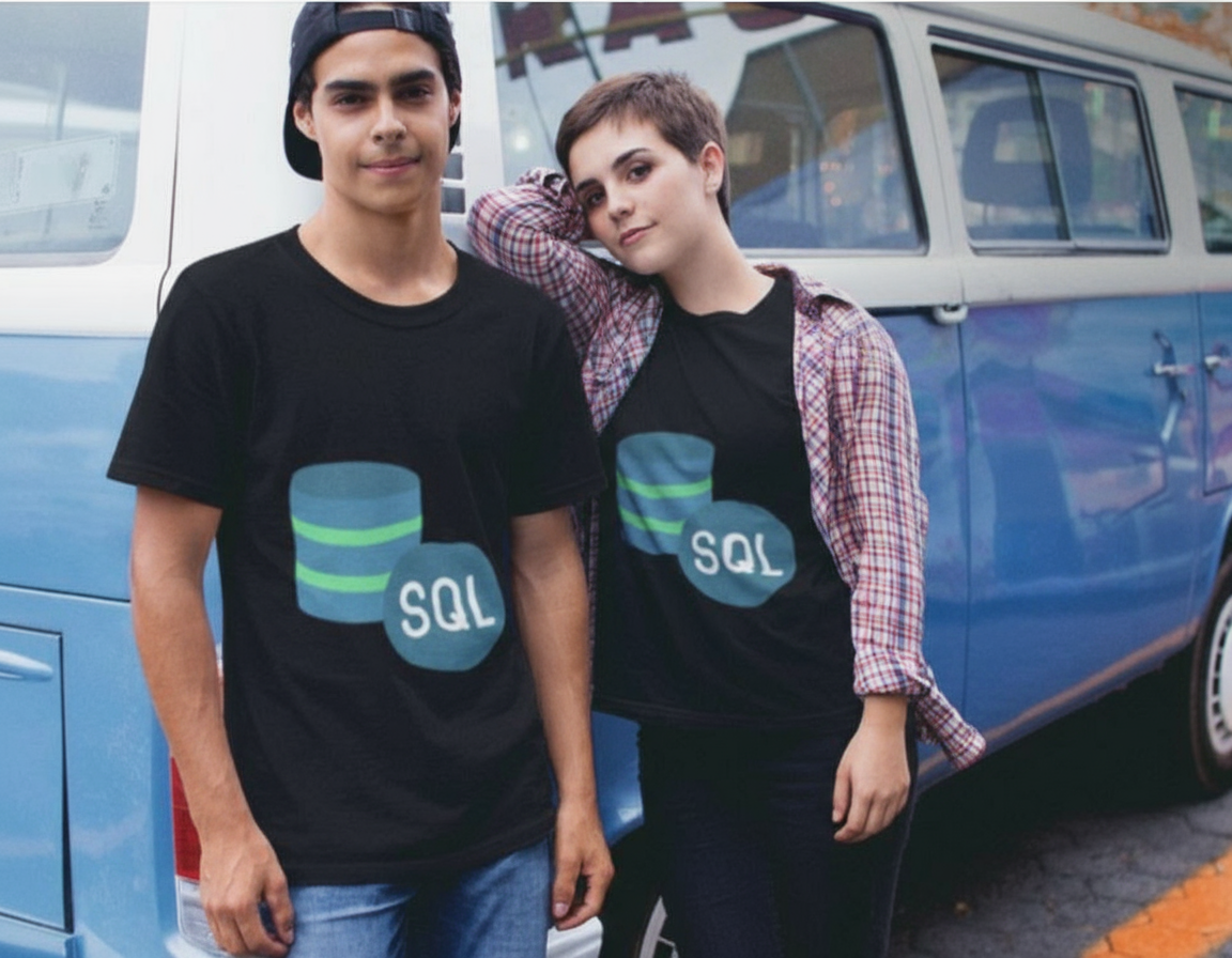 SQL Server Design Printed Unisex Classic Crew T-Shirt